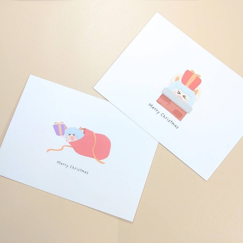 2025新款圣诞明信片-圣诞卡片 含信封 - 卡片/明信片 - 纸 白色