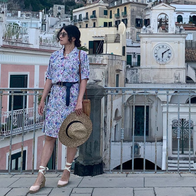 80年代 意大利制造 乡村风碎花洋装 - 洋装/连衣裙 - 聚酯纤维 多色