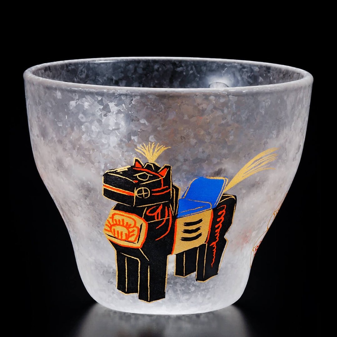 90cc【马】12生肖 日本ADERIA清酒杯 12生肖杯 招福杯定制 - 酒杯/酒器 - 玻璃 黑色