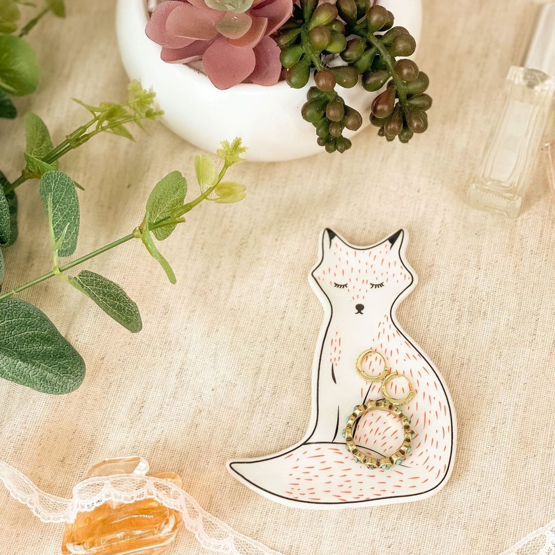 Sleepy Animal懒洋洋动物饰品盘【狐狸Fox】居家|布置|装饰|摆饰| - 收纳用品 - 陶 白色