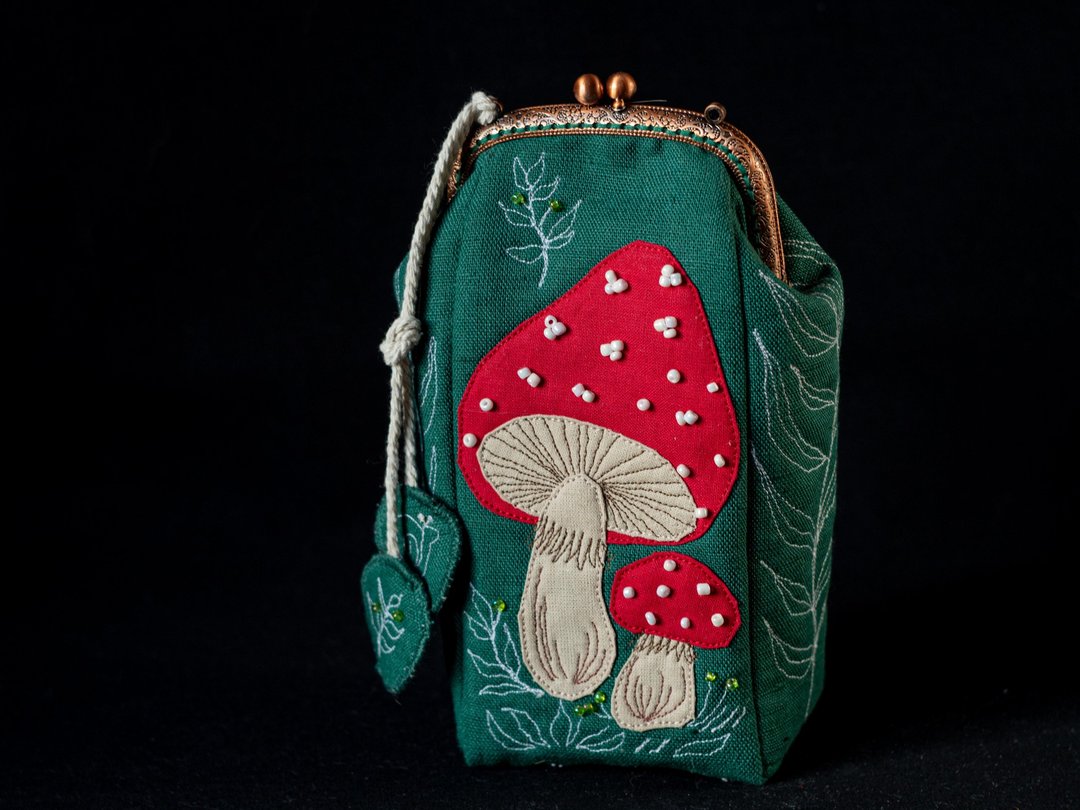 Forest Mushroom Green Tarot Cards Case Oracle Deck Pouch Tarot Deck Holder - 其他 - 棉．麻 绿色