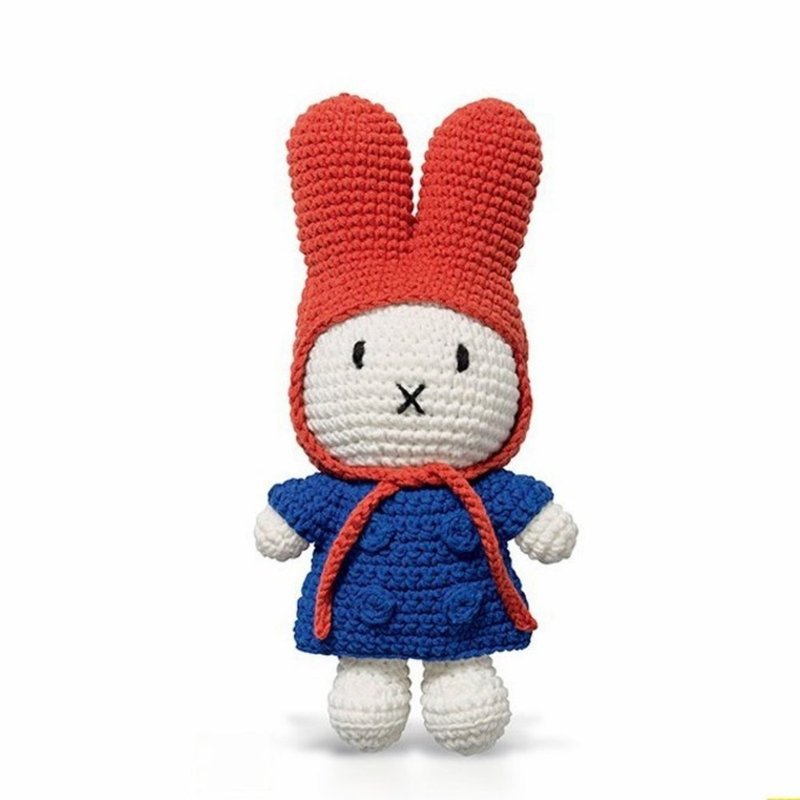 Miffy 手工制米飞兔【蓝外套+红帽】 - 玩具/玩偶 - 棉．麻 多色