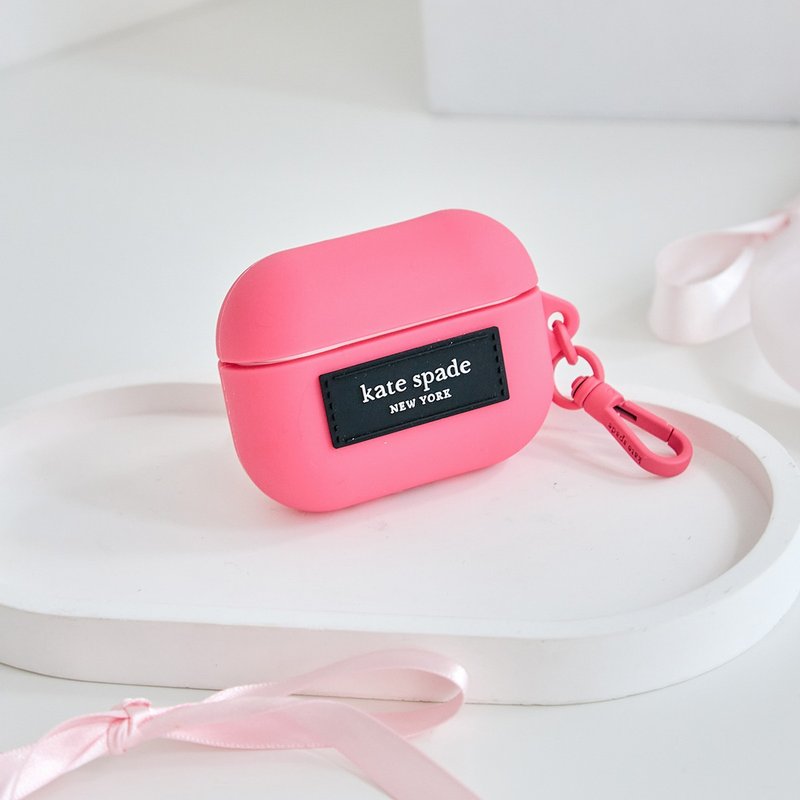 【kate spade】AirPods Pro (第1/2 代) 耳机保护壳套  泡泡粉红 - 耳机收纳 - 其他材质 透明