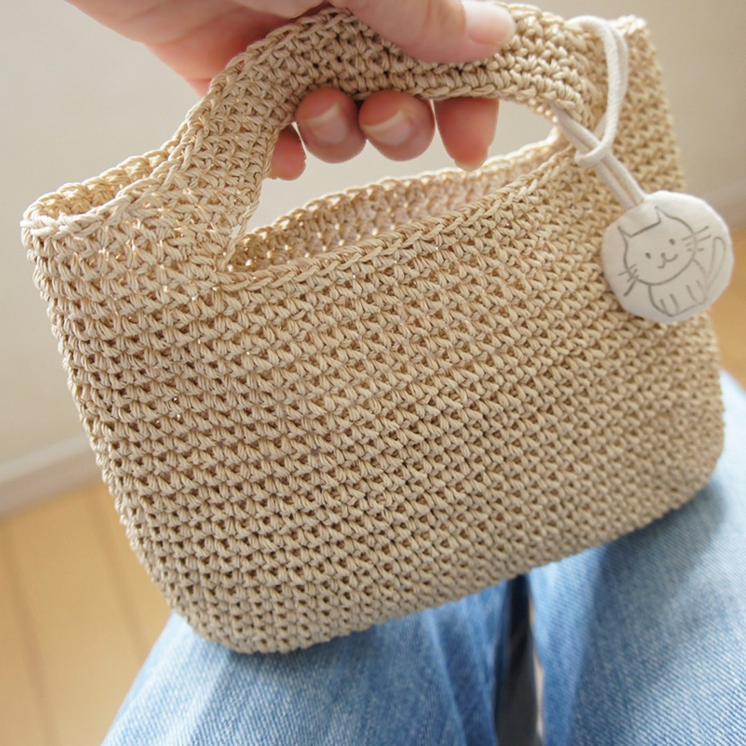 Ba-ba handmade Crochet bag  No.CSB30 - 手提包/手提袋 - 其他材质 咖啡色