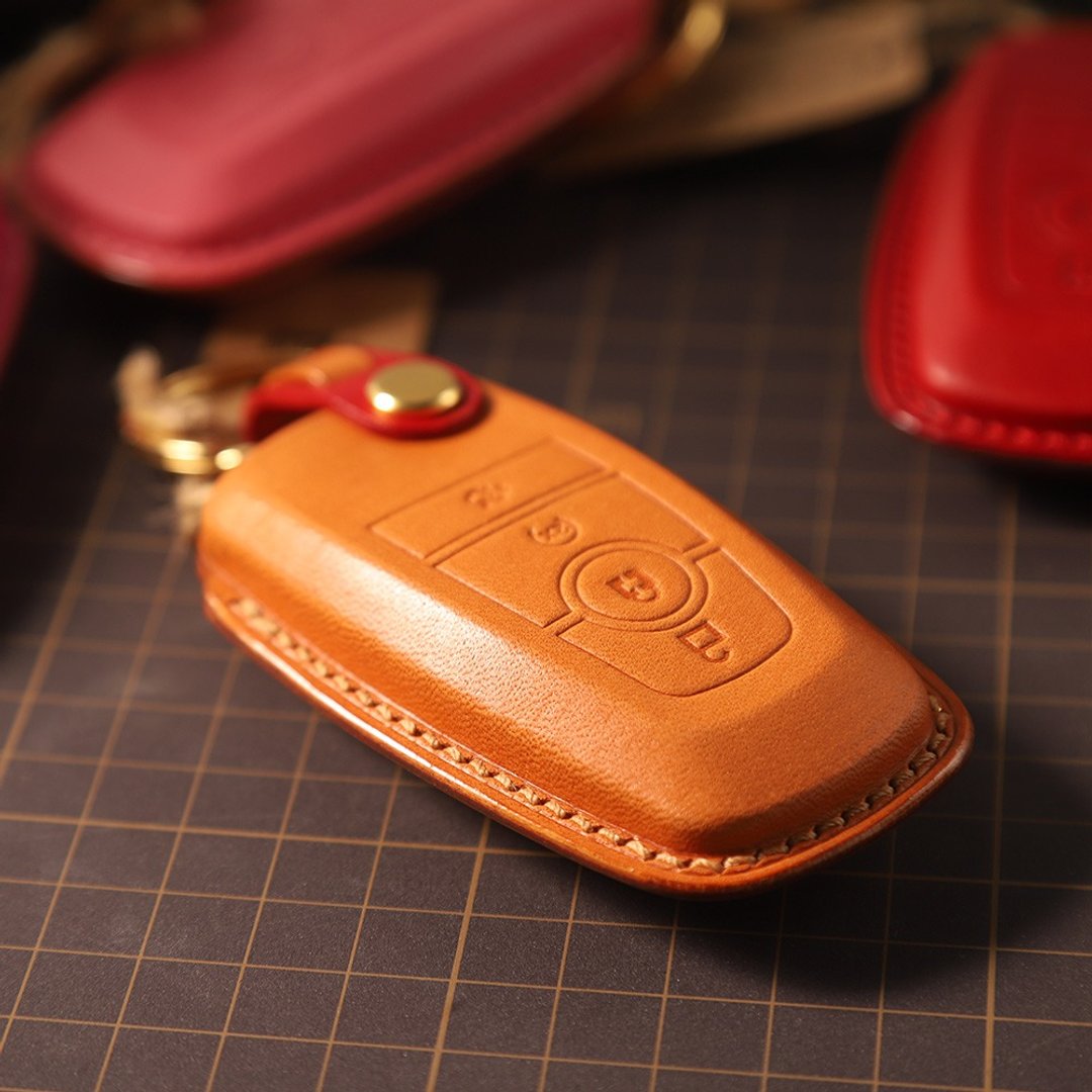 【新年特卖】【疯匠】全手工定制礼品 For Ford福特车钥匙皮套包 - 钥匙链/钥匙包 - 真皮 