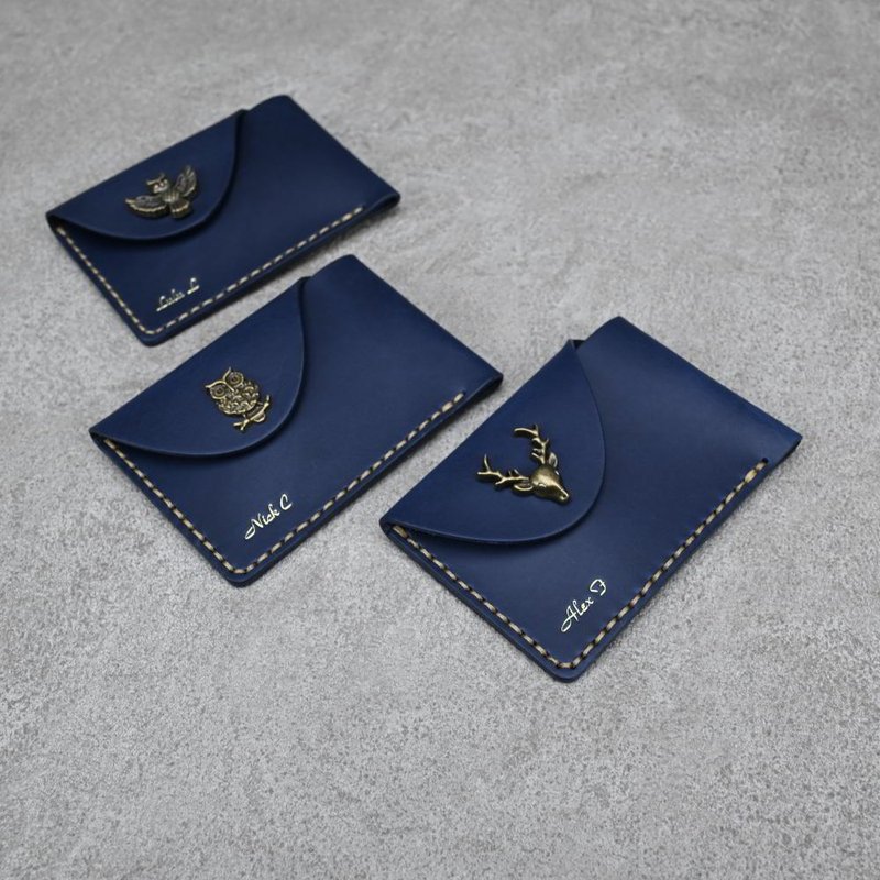 名片夹 卡夹 送礼 客制刻字 烫金 票卡 card holder - 名片夹/名片盒 - 真皮 多色