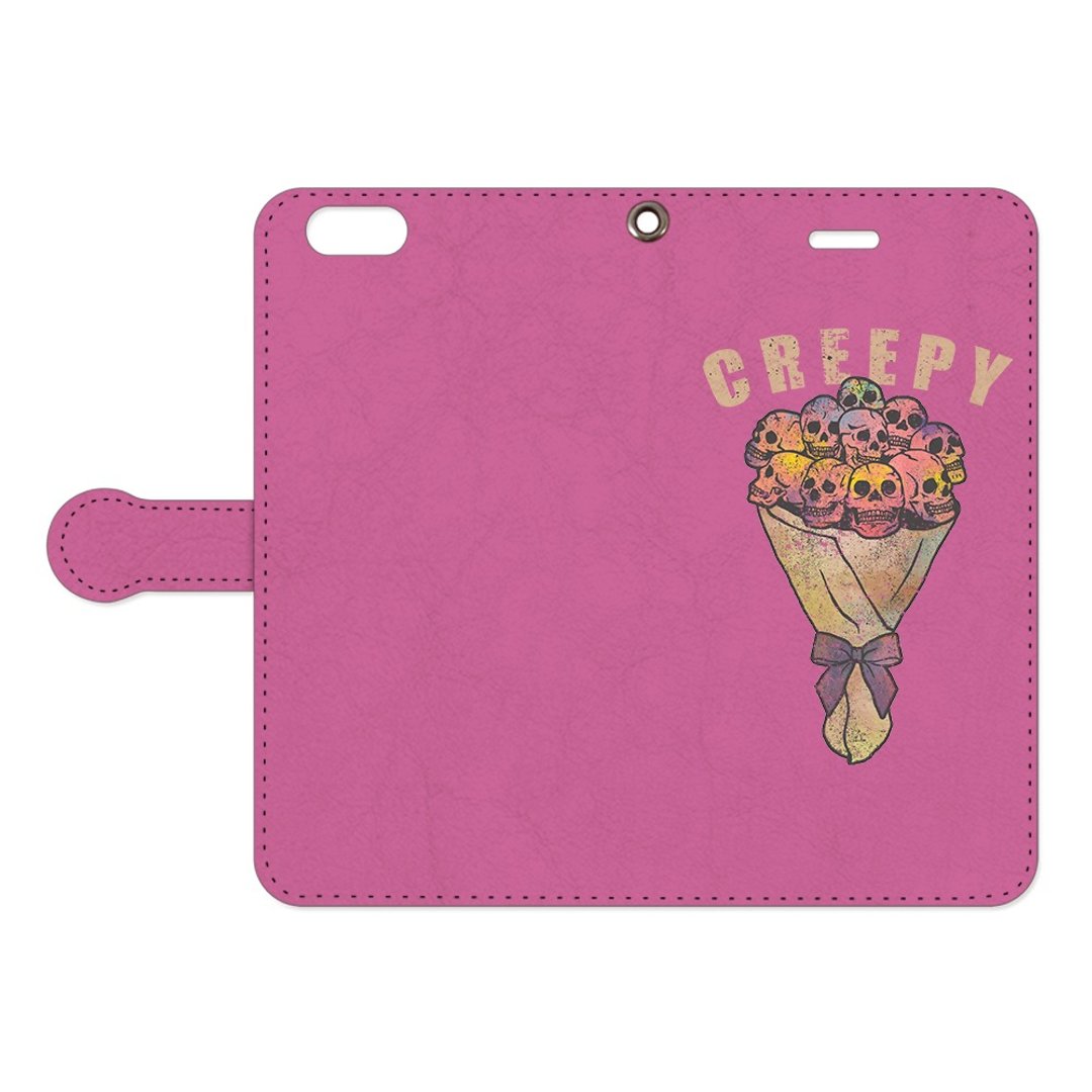 Handbook type iPhone case / creepy flower - 手机壳/手机套 - 真皮 紫色