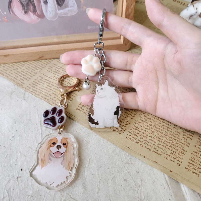 【加购区-钥匙圈】定制化/似颜绘/含包装/情侣/礼物 - 订制画像 - 压克力 卡其色