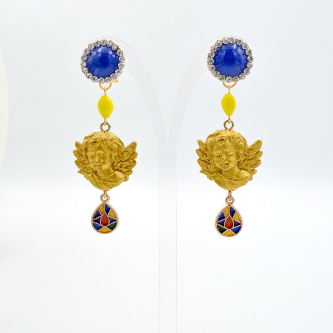 TIMBEE LO 金色小天使巴洛克风 教堂窗花耳环 Swarovski 水晶 - 耳环/耳夹 - 其他材质 金色