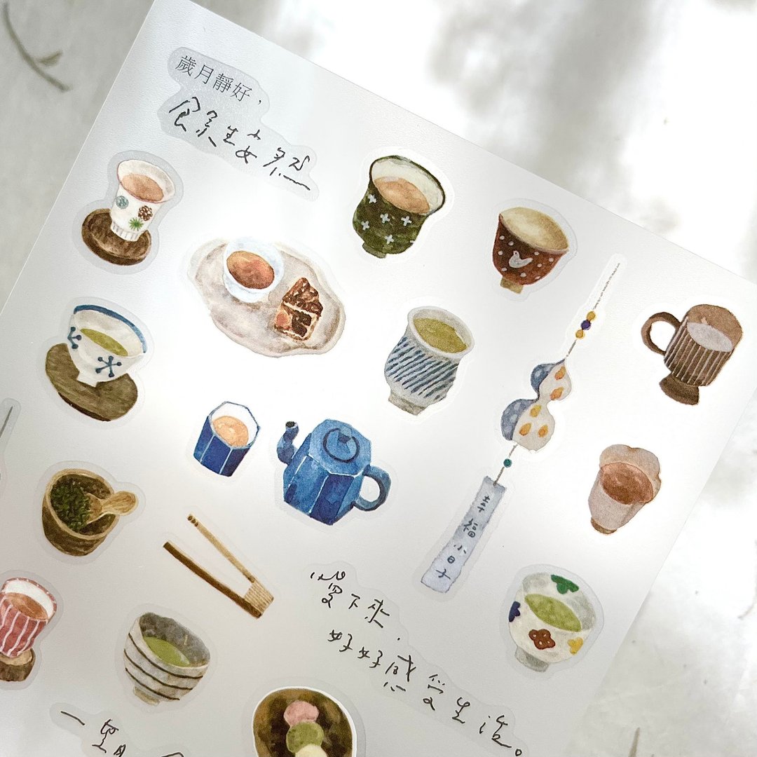 茶屋 / 转印贴纸 (2图入) - 贴纸 - 纸 