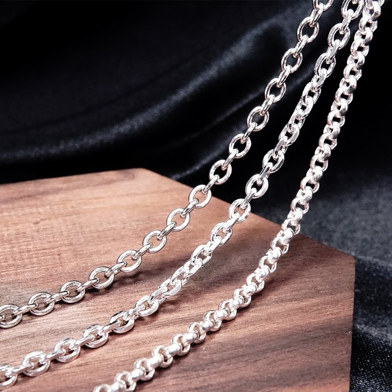 925纯银项链 百搭款 经典宽链 男生项链 中性 定制化长度 银链子 - 项链 - 纯银 银色