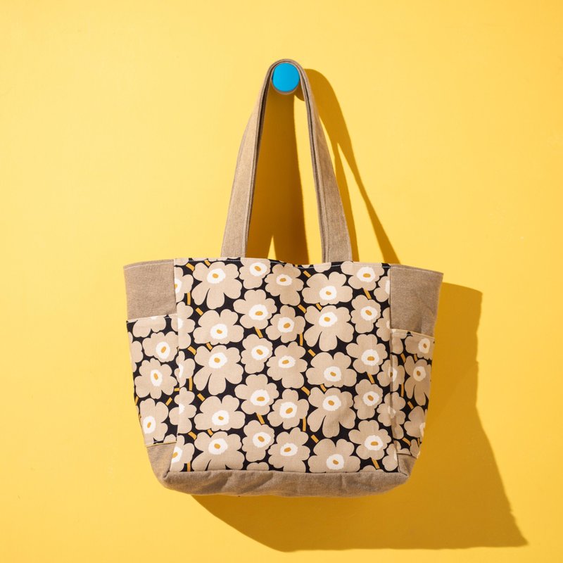 【SuGround。曙光】│大托包│ 罂粟卡其 - 手提包/手提袋 - 棉．麻 卡其色