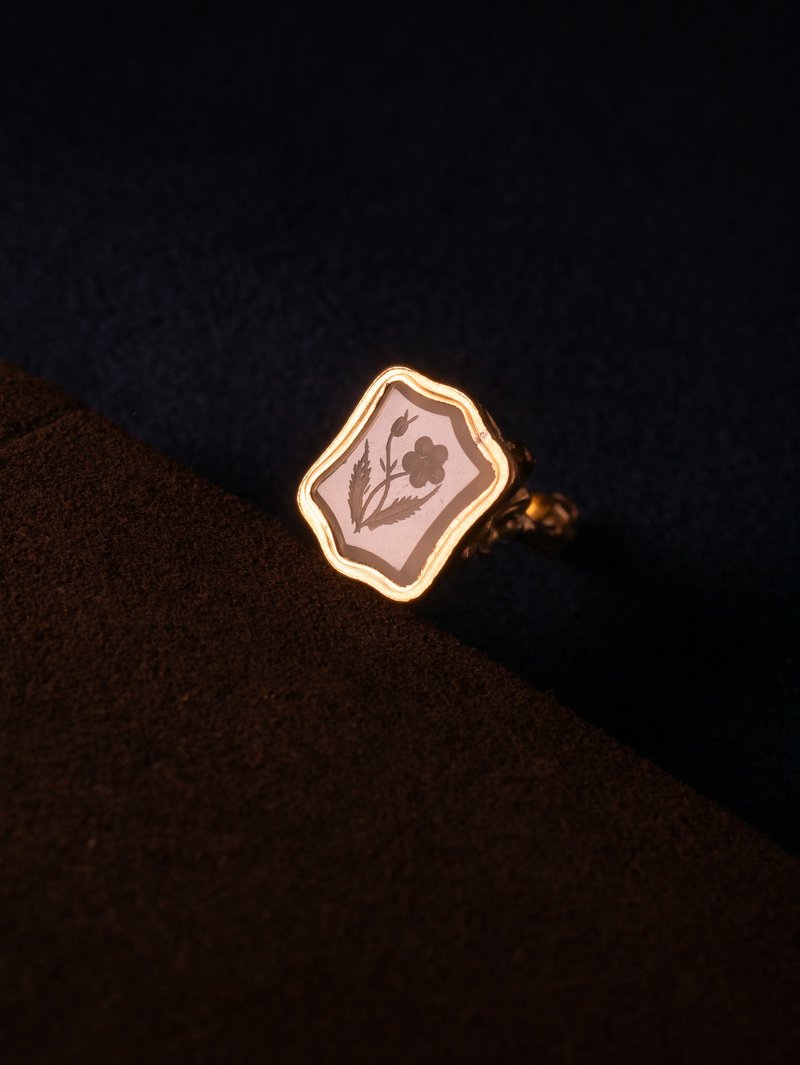 1820s 英国 乔治王时期 壳金勿忘我火漆章吊坠 - 项链 - 其他金属 白色