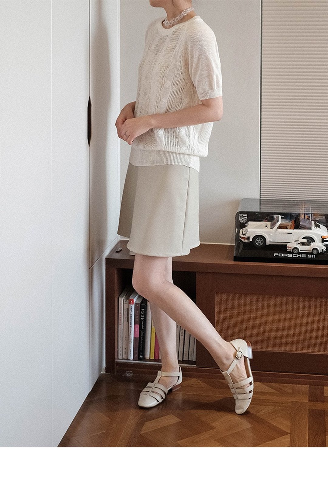 基础经典款 法式简约莱赛尔亚麻天丝麻花针织衫上衣T恤 - 女装 T 恤 - 棉 