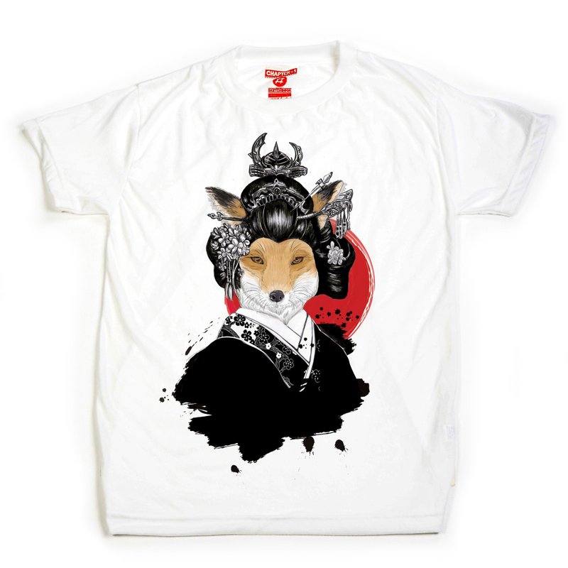 Wolf Geiisha unisex men woman cotton mix Chapter One T-shirt - 男装上衣/T 恤 - 棉．麻 白色