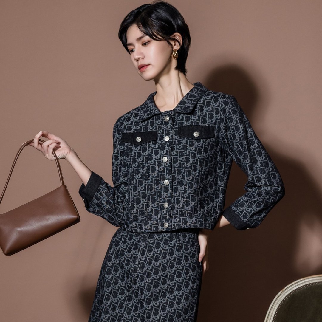 【MEDUSA】经典老花牛仔外套(M-XL) | 女牛仔外套 长袖外套 - 女装休闲/机能外套 - 棉 黑色