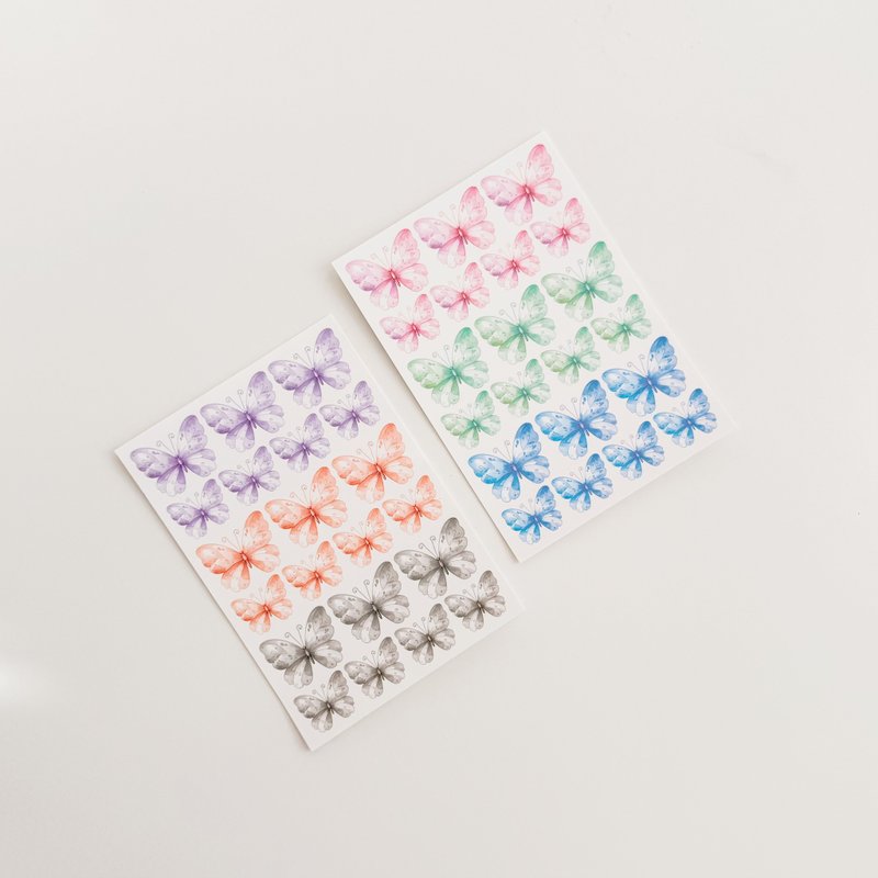 多彩蝴蝶纸质贴纸 - 贴纸 - 纸 