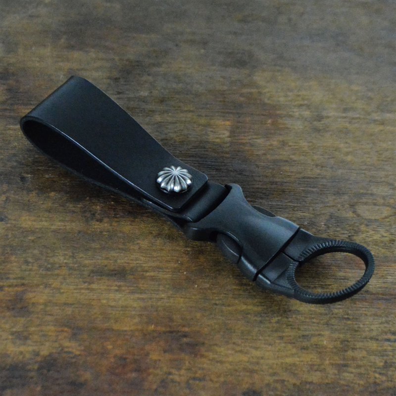 意大利协会认证植鞣革黑色EDC 缓存瓶扣皮套 - 皮带/腰带 - 真皮 黑色