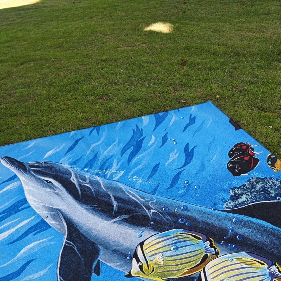 【阳光织爱】海洋风 防泼水野餐垫 地垫 - 野餐垫 - 聚酯纤维 蓝色