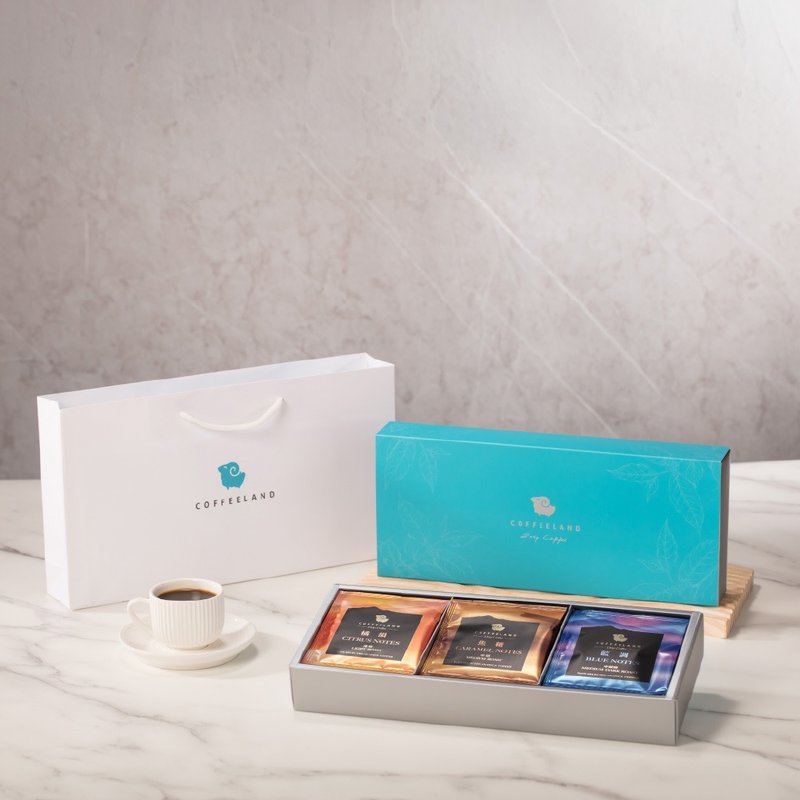 COFFEELAND | 伴手礼盒-9入滤挂咖啡-金典款(橘韵/蓝调/焦糖) - 咖啡 - 新鲜食材 蓝色
