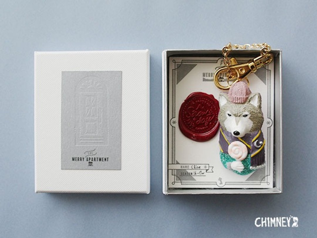 Clive bag charm / brooch 2way [beige] - 胸针 - 塑料 灰色