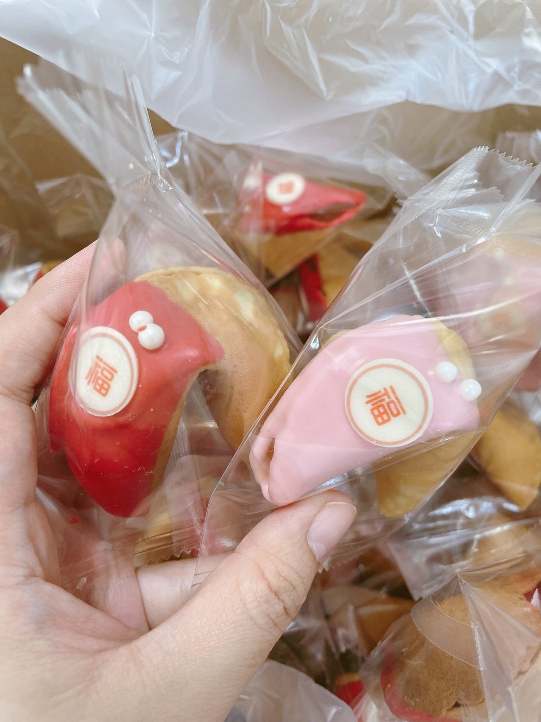 定制化幸运签饼 平安就是福 开运美食祝福的饼干100个 - 手工饼干 - 新鲜食材 红色