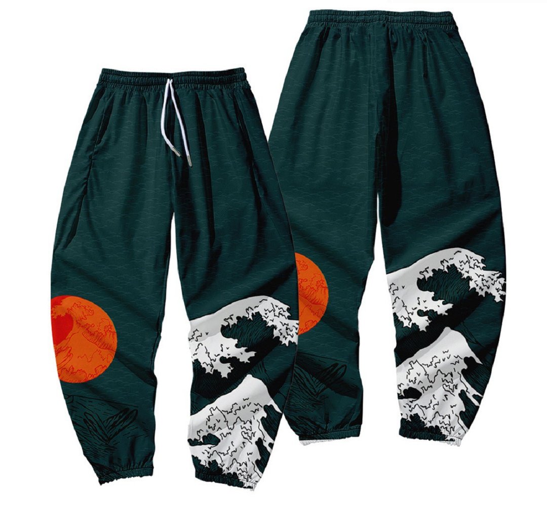 美国Fools Day Sun and Wave Pants - 中性裤装 - 尼龙 绿色