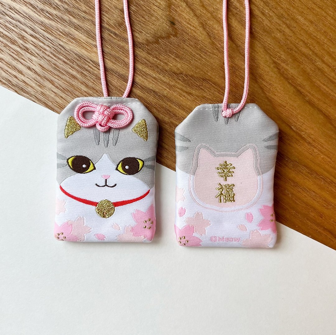 Meow 灰白猫猫幸福御守 - 吊饰 - 其他材质 灰色