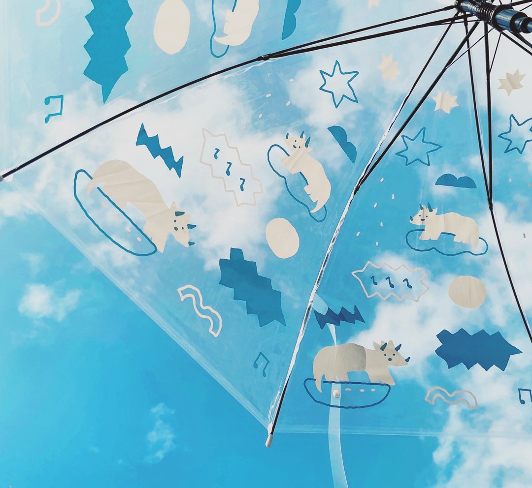 三角龙的下雨天 | 透明直伞 - 雨伞/雨衣 - 塑料 