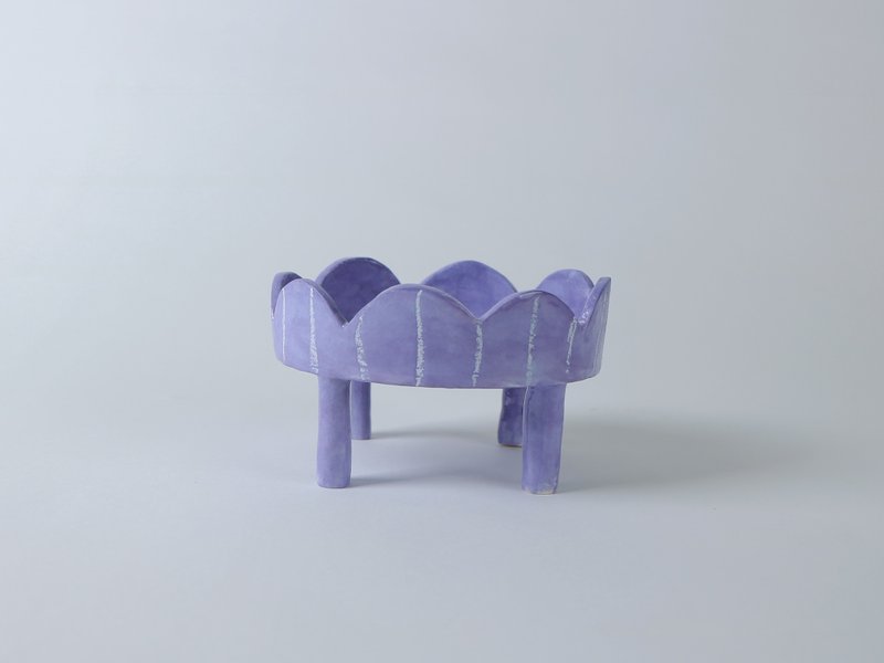 /紫色的花台/ 手捏陶瓷器 - 盘子/餐盘/盘架 - 陶 紫色