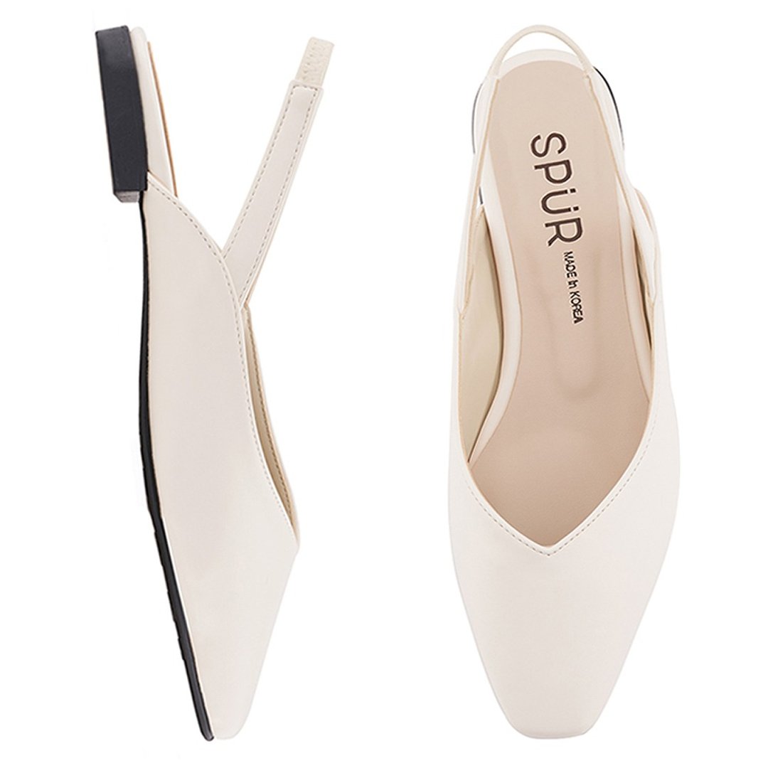 PRE-ORDER – SPUR 后绊带平底鞋 MS9073 IVORY - 其他女款皮鞋 - 人造皮革 