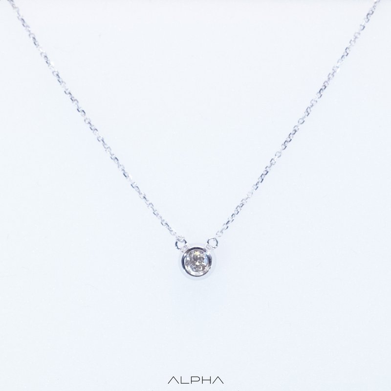 天然钻石 18K金 简约锁骨链 日常百搭 轻奢珠宝 - 项链 - 钻石 