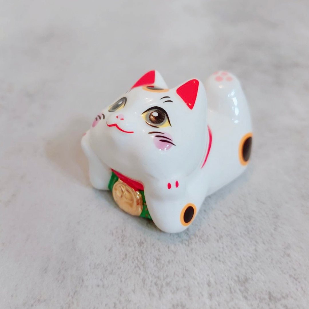 日本【RYUKODO】授权 - 女友开运招财猫 | 结婚 | 618 |毕业礼物 - 摆饰 - 陶 白色