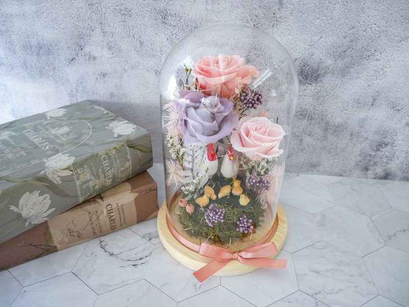 自取优先_不凋花玻璃罩夜灯【雾紫粉晶】新婚礼/新居/带路鸡/归宁 - 灯具/灯饰 - 植物．花 紫色