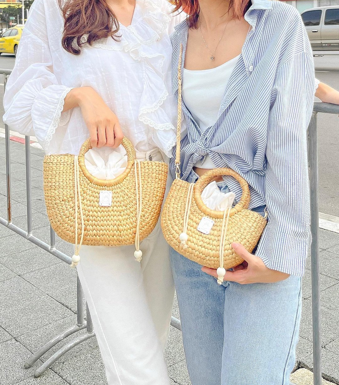 MELON SUNDAE Edition (Handwoven Water Hyacinth Bag) - 其他 - 植物．花 卡其色
