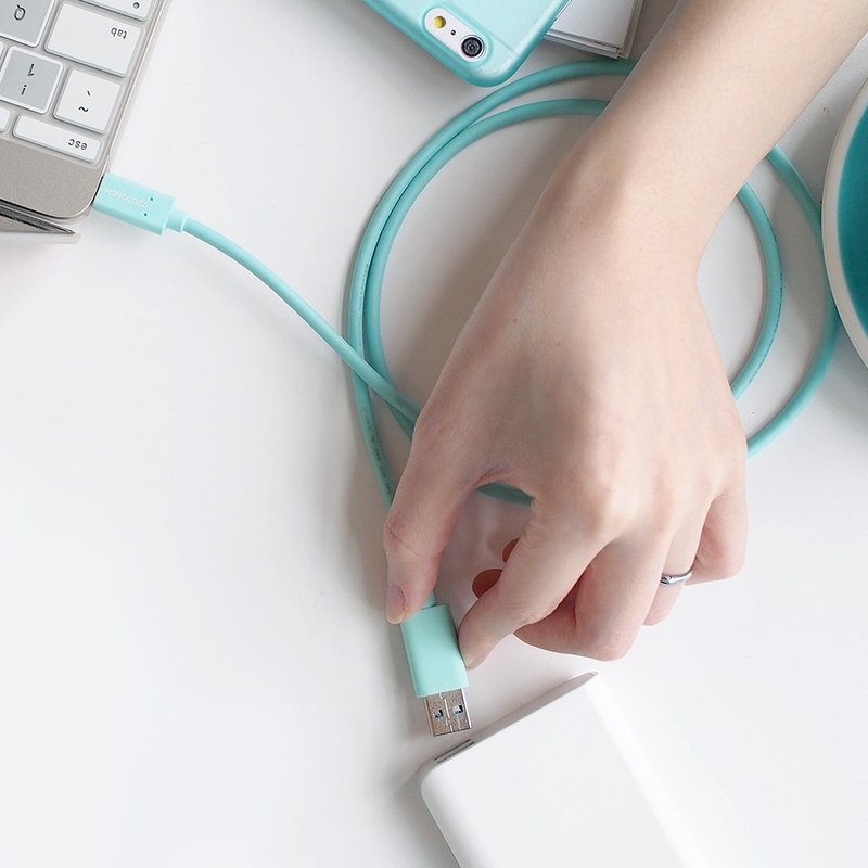 VITAL POWER | USB-C 至 USB 5GBPS 连接线 - 蓝色 - 充电宝/传输线 - 纸 蓝色