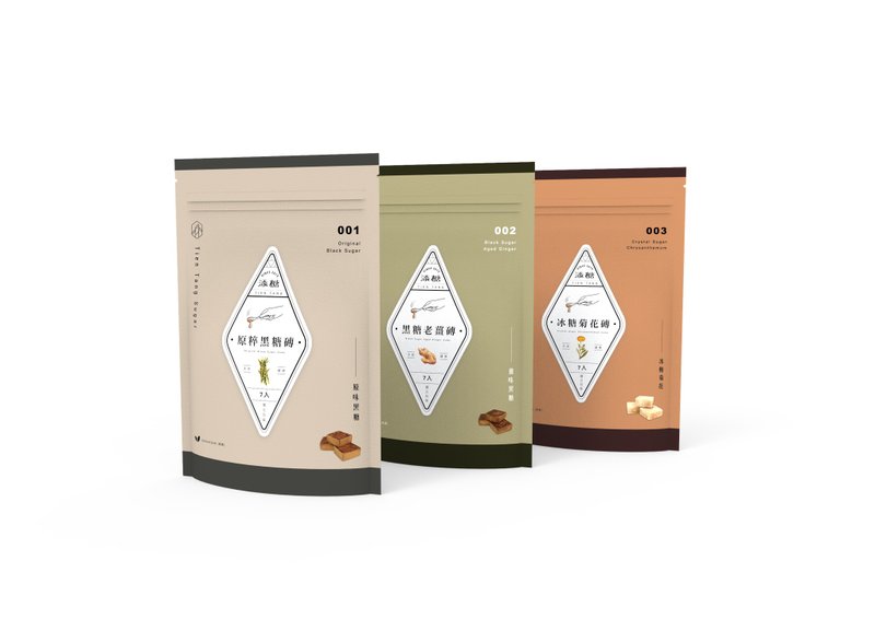添糖 TienTang 经典三入组 原粹黑糖 黑糖老姜 冰糖菊花各一包 - 茶 - 其他材质 