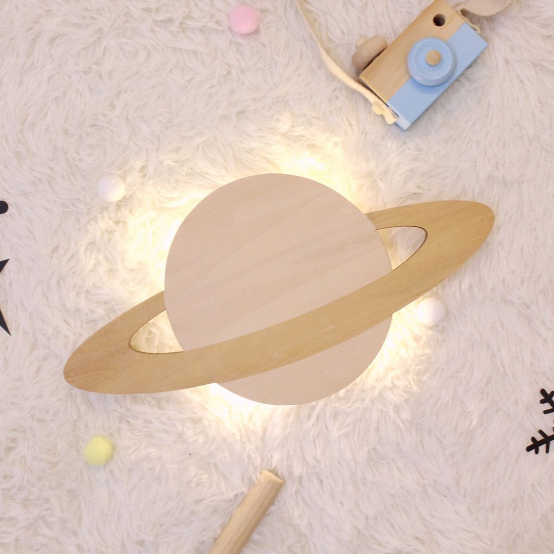 SomeShine有亮点//木质剪影壁灯-土星 - 灯具/灯饰 - 木头 