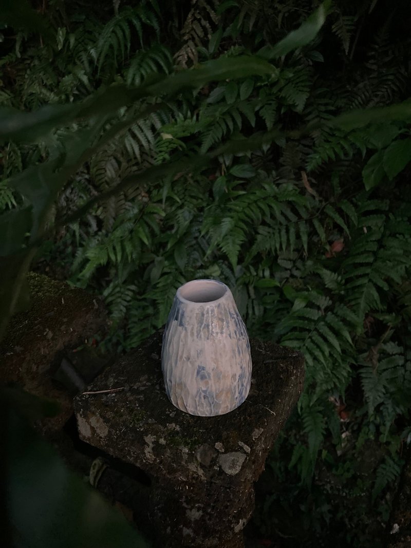 蓝釉小花瓶 VI - 花瓶/陶器 - 陶 