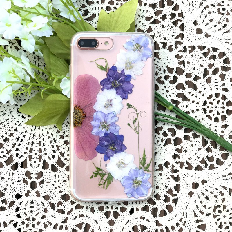 iPhone 7 手机壳 Dry Pressed Flowers Case 押花 干燥花 叶子 紫色压花 025 - 手机壳/手机套 - 植物．花 紫色