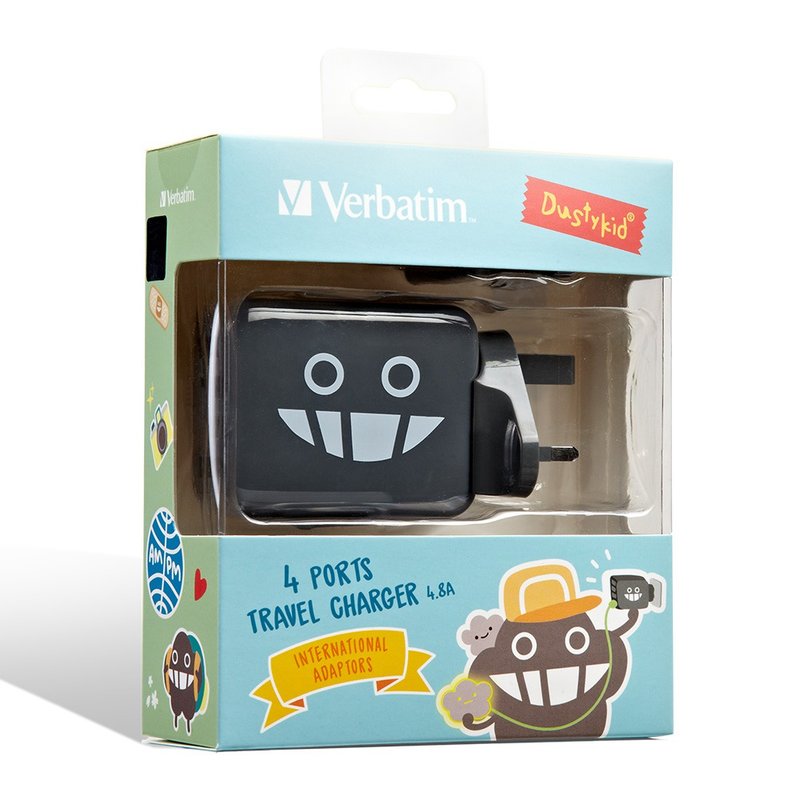 Dustykid x Verbatim 4个USB充电口旅行充电器 - 充电宝/传输线 - 其他材质 灰色