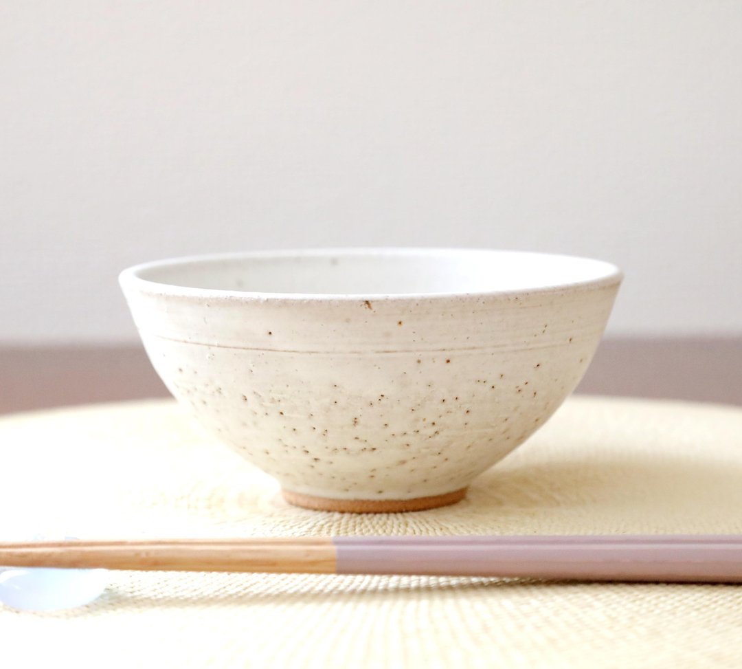 红泥白哑釉饭碗2 - 碗 - 陶 白色