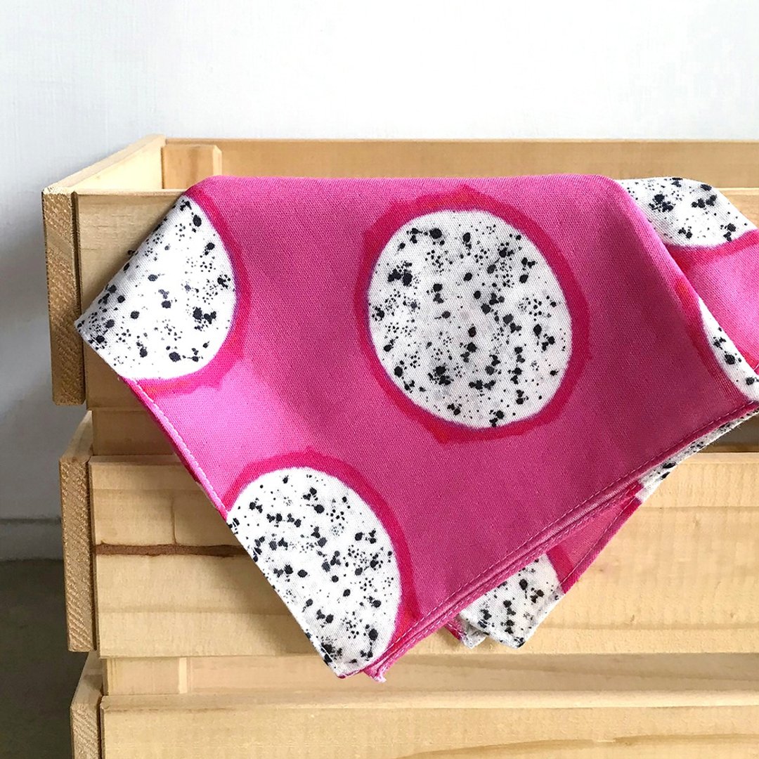 火龙果多 Dragon Fruits - 布巾/方巾 - 手帕/方巾 - 棉 