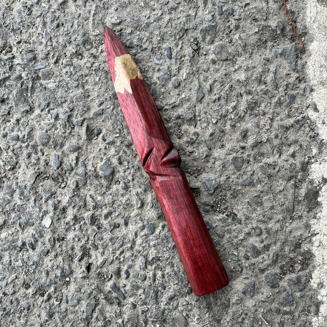 我贩剑 魔剑 瘁神讳 手工木剑 艺术木刀 匕首 妖刀纸镇 - 摆饰 - 木头 紫色