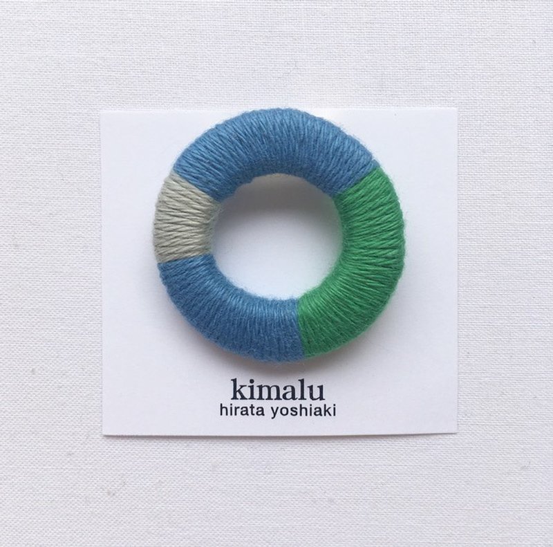 [Small] tone brooch - 胸针 - 棉．麻 蓝色