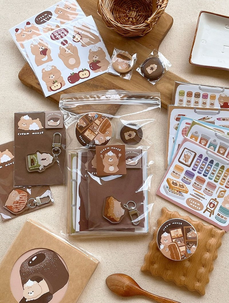 【福袋】奶油鼠/甜点纸胶带优惠组 - 纸胶带 - 纸 多色