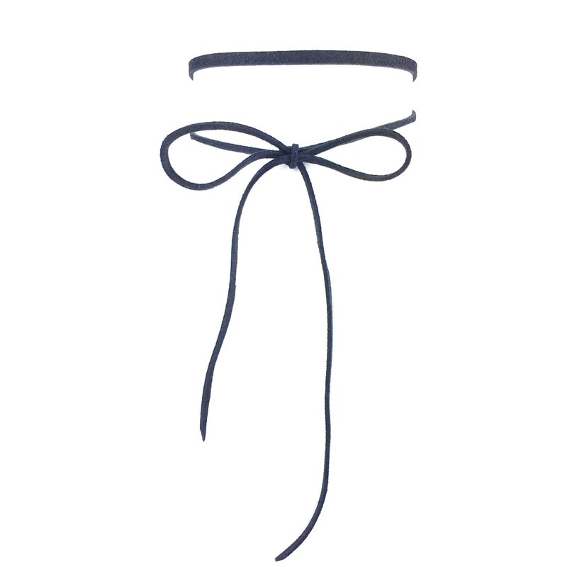 经典绕绳颈链-深蓝色 - 项链 - 真皮 蓝色