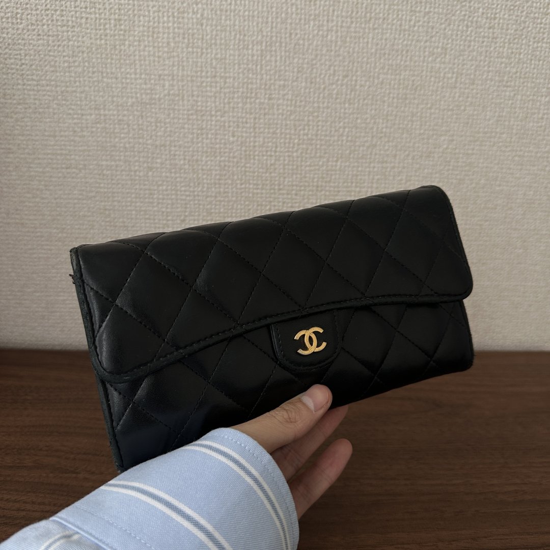 CHANEL 香奈儿 Flap Matelassé Coco Mark 羊皮 黑色 长夹 - 皮夹/钱包 - 真皮 黑色