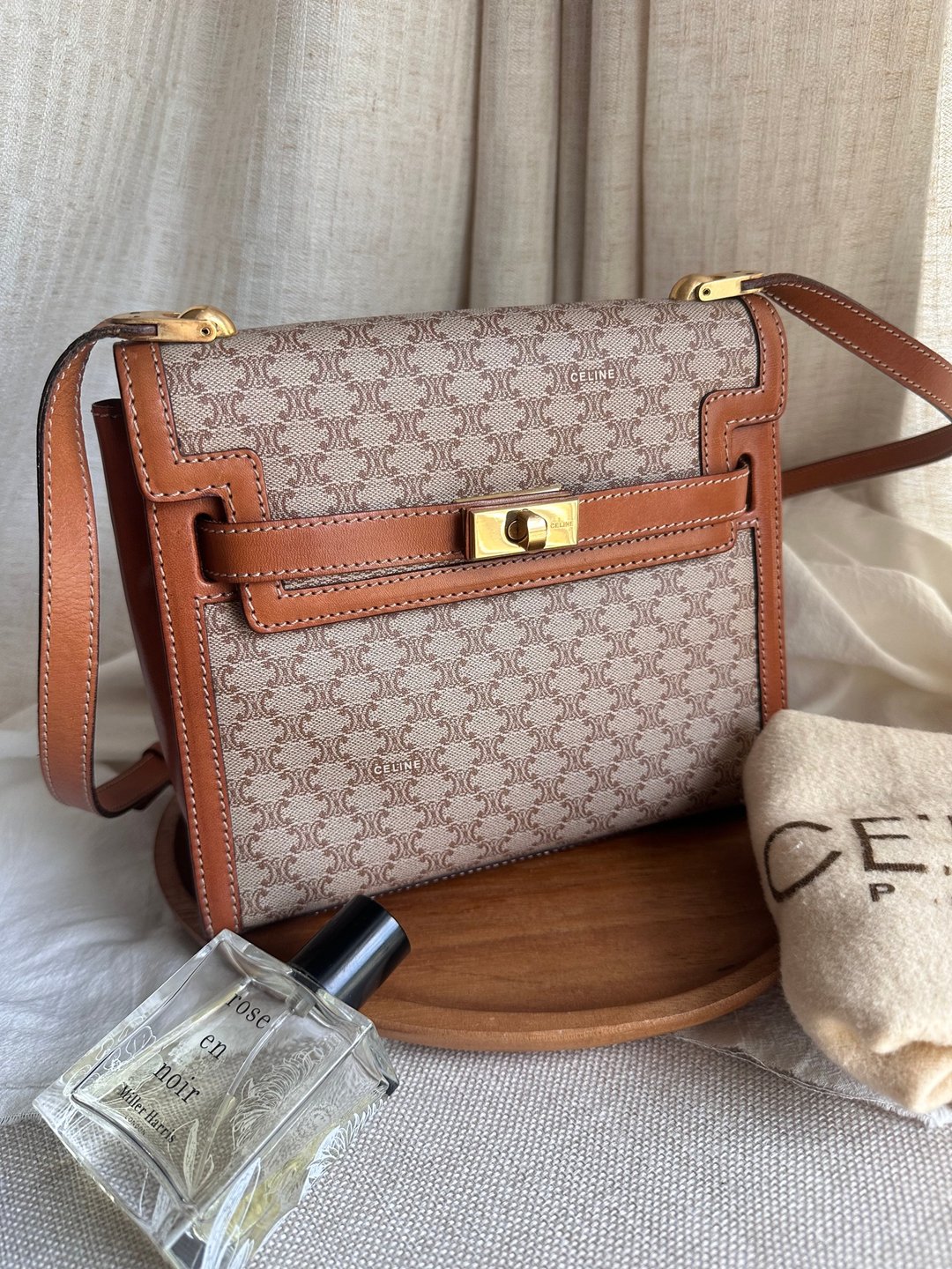 可遇不可求中古Vintage Celine稀有米花迷你凯莉包Mini Kelly - 侧背包/斜挎包 - 防水材质 