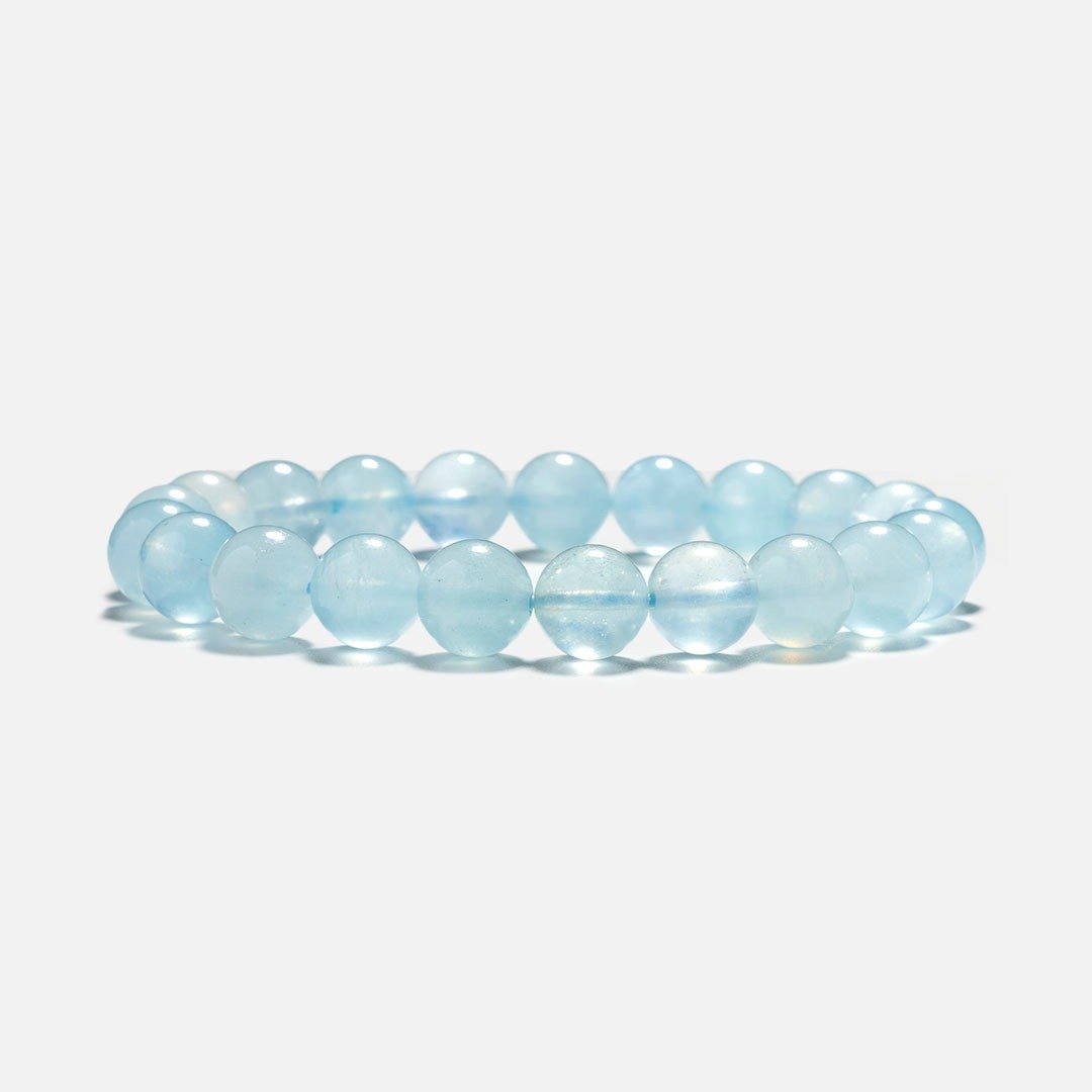 3天发货 海蓝宝天然 水晶手链 | 加强表达能力及自信心 - 手链/手环 - 水晶 蓝色
